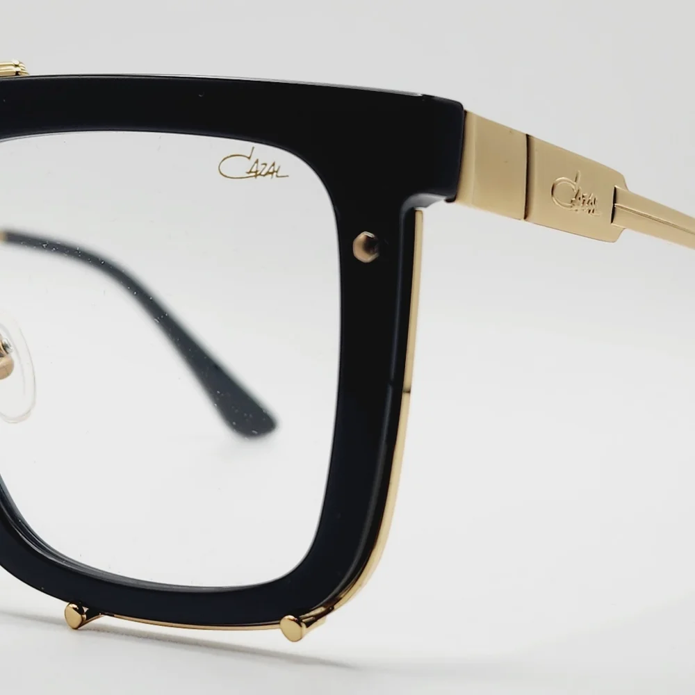Cazal Rectangular Sunglasses 648-002 Black & Gold Frames.